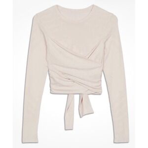Lululemon Gather And Grow Long Sleeve Wrap Top Light Pink Top Missing Size Tag S